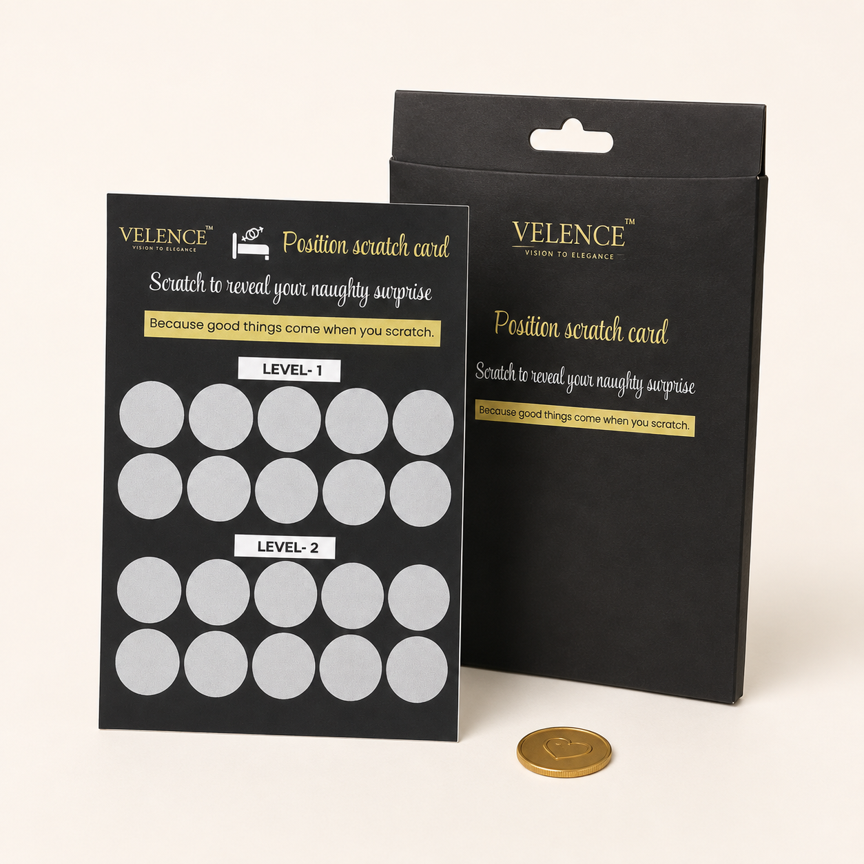 Velence India Velence 69 Position Scratch Card showing colorful design and scratch-off area on a sleek, modern card.