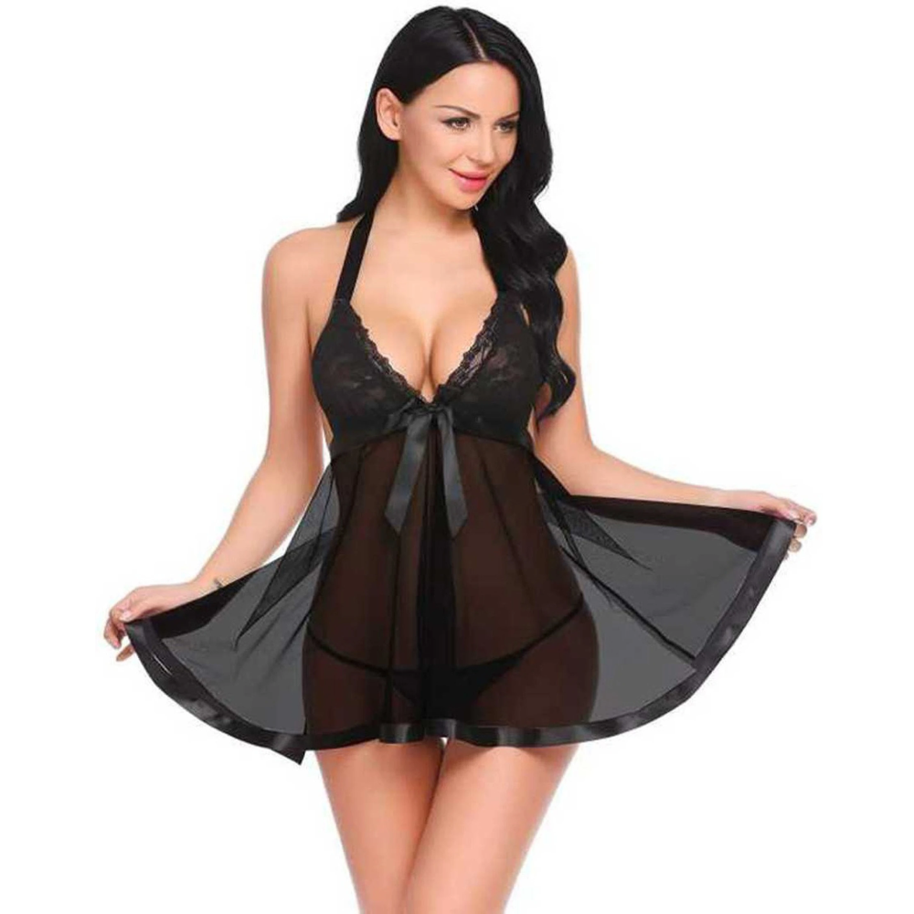 Velence Midnight Scarlet Lingerie (Black) - Velence India