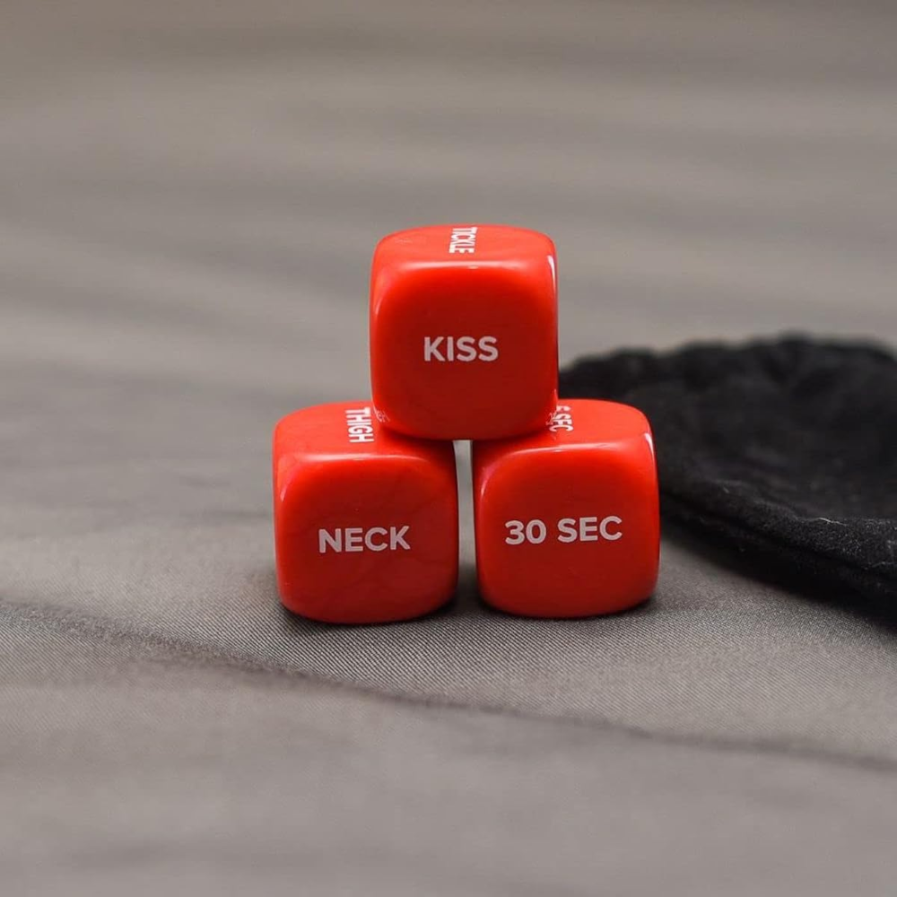 Velence Naughty Love Dice (3 Dice Set) – Fun Couples Bedroom Game with Velvet Pouch | Anniversary Gift for Him & Her - Velence India