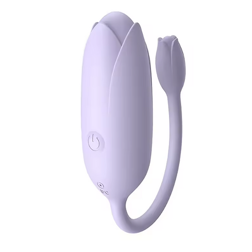 Purple electronic device with a power symbol on a white background