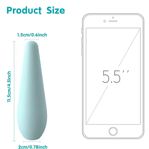 Measurement chart showing a product size relative to an iPhone