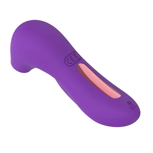 Purple handheld electronic device on a white background