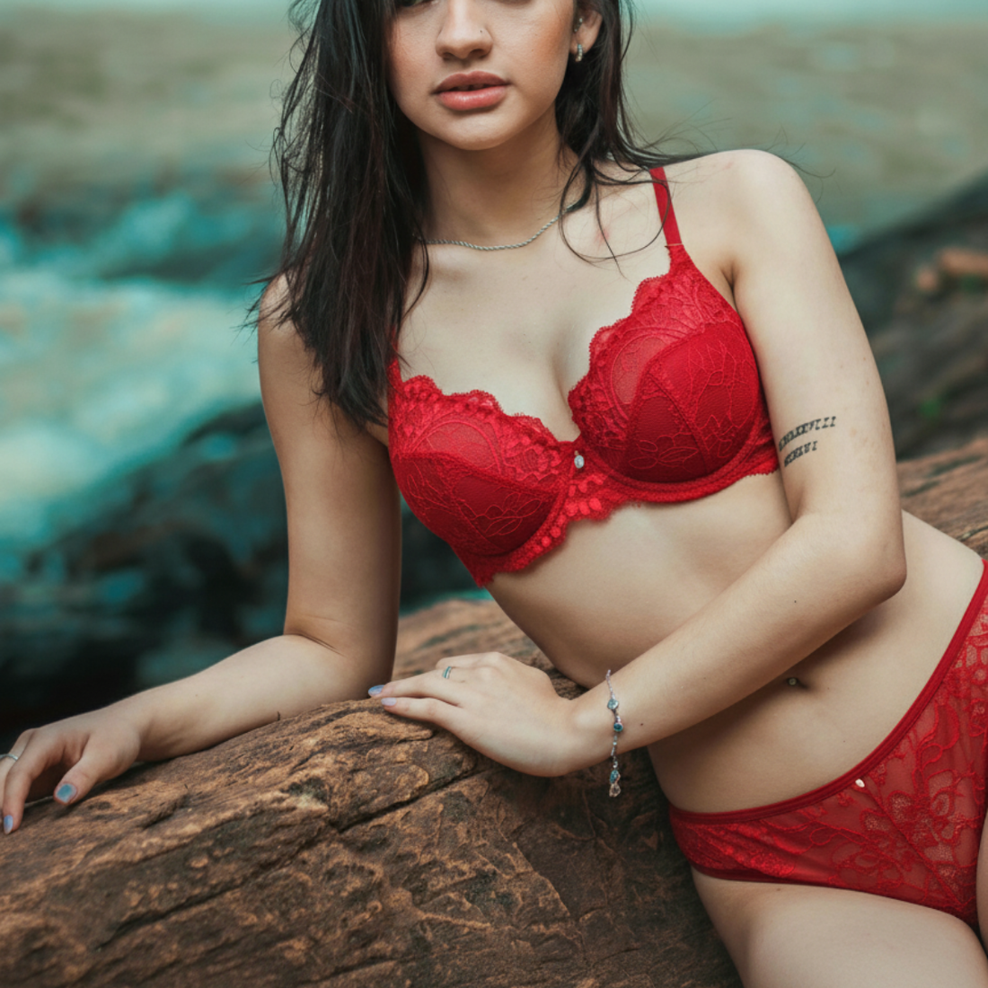 Velence Red Desire Lace Thong