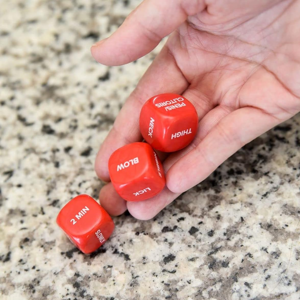 Velence Naughty Love Dice (3 Dice Set) – Fun Couples Bedroom Game with Velvet Pouch | Anniversary Gift for Him & Her - Velence India