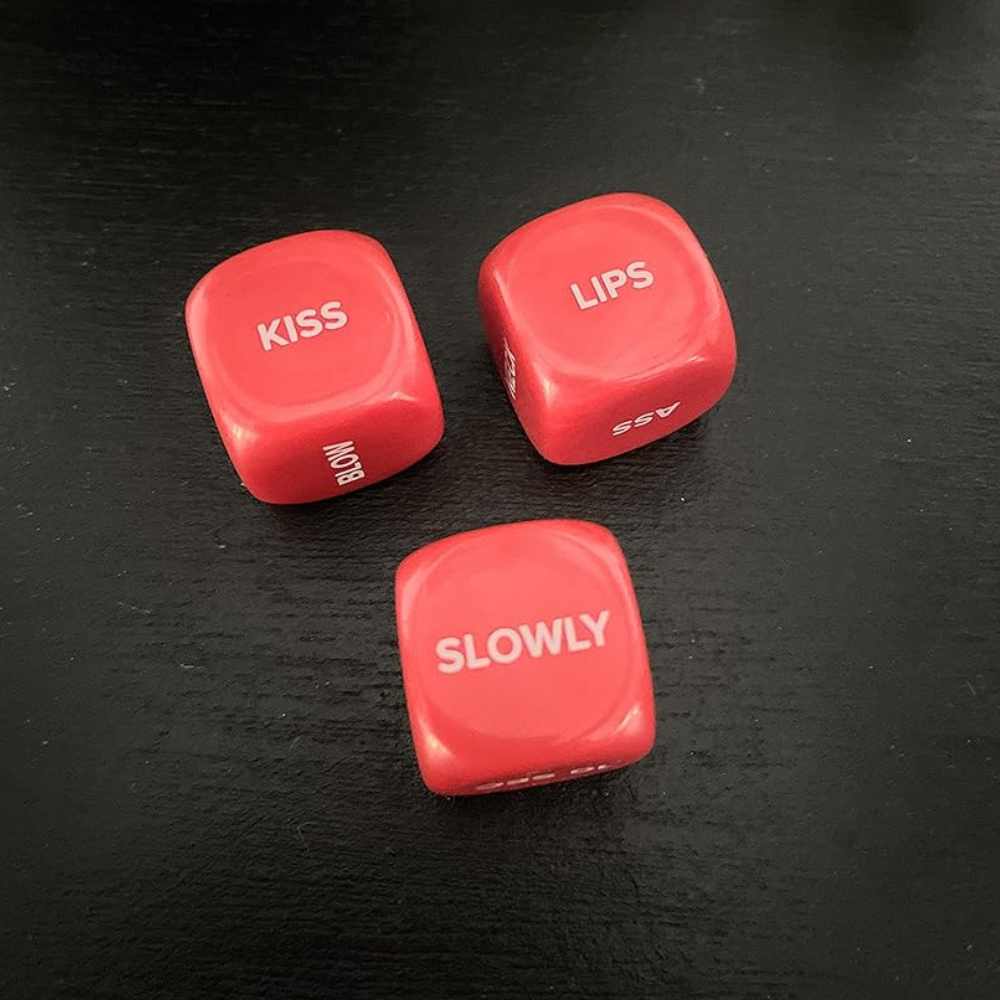Velence Naughty Love Dice (3 Dice Set) – Fun Couples Bedroom Game with Velvet Pouch | Anniversary Gift for Him & Her - Velence India