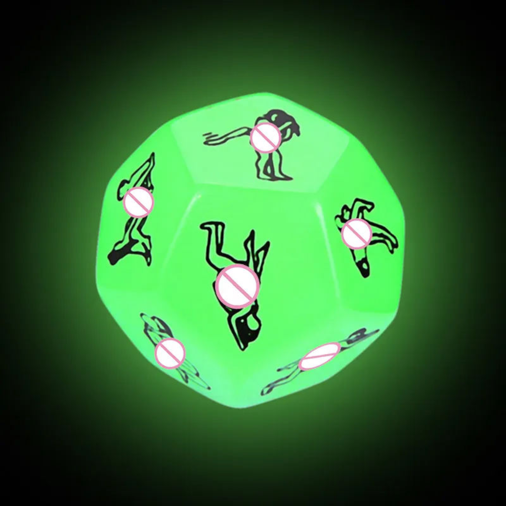 Velence Night Luminous 12-Sided Love Dice – Glow in the Dark Couples Position Game for Playful Nights - Velence India